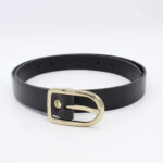 Gürtel schwarz goldene Schnalle Damen Echt Ledergürtel 2,5 cm