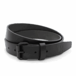 Gürtel mit Rollschnalle 3 cm Ledergürtel Herren Schwarz mit dunkler Schnalle