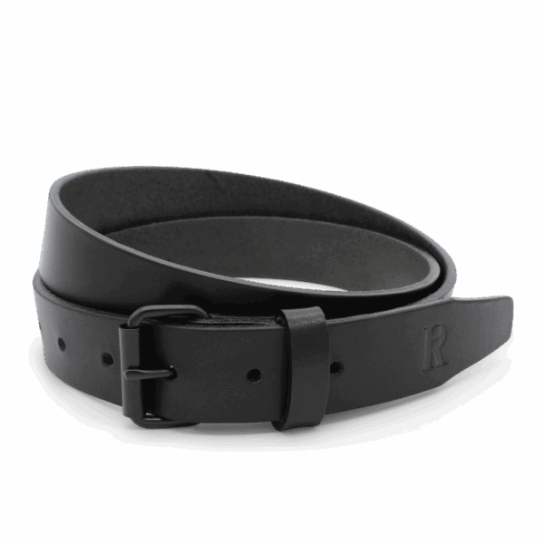Gürtel mit Rollschnalle 3 cm Ledergürtel Herren Schwarz mit dunkler Schnalle