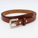 Brauner Ledergürtel Damen schmal 2 cm breit