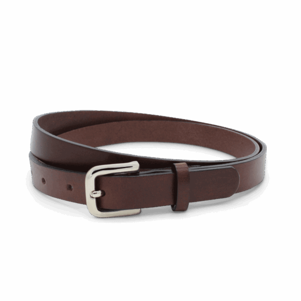 Schmaler Ledergürtel für Damen Dunkelbraun Taillengürtel Leder