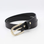 Gürtel Damen Handgemacht Made in Germany Schwarz goldene Schnalle