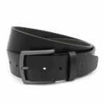 Gürtel Herren schwarze Schnalle Echtleder Herrengürtel Dunkel 4cm