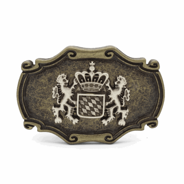 Trachten Gürtelschnalle Trachtenschnalle Altmessing Bayernwappen