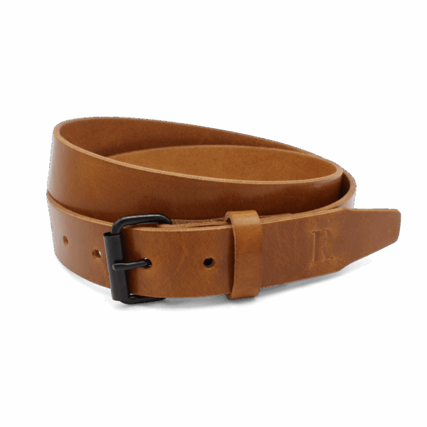 Ledergürtel Pull Up Leder Vintage Cognac Herrengürtel 3 cm breit schwarze Schnalle